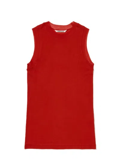 Auralee Sheer Tank Top Woman Red