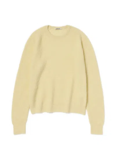 Auralee Sheer-knit Sweater In 黄色