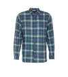 Auralee Lightweight Wool Plaid Long Sleeve Shirt In Blue