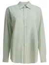 Auralee Light Khaki Cotton Shirt In Green