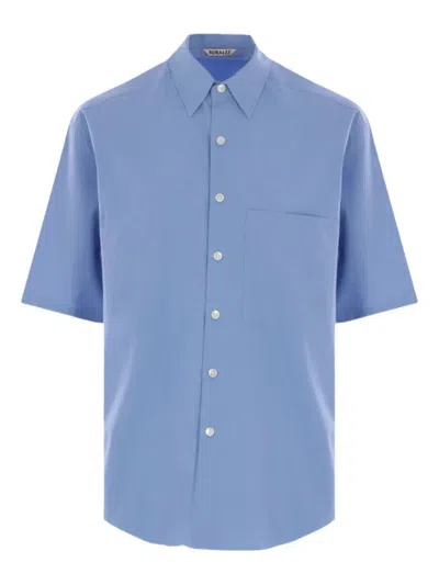 Auralee Blue Short-sleeved Shirt