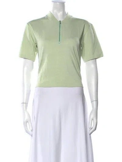 Pre-owned Auralee Short Sleeve Polo In Green