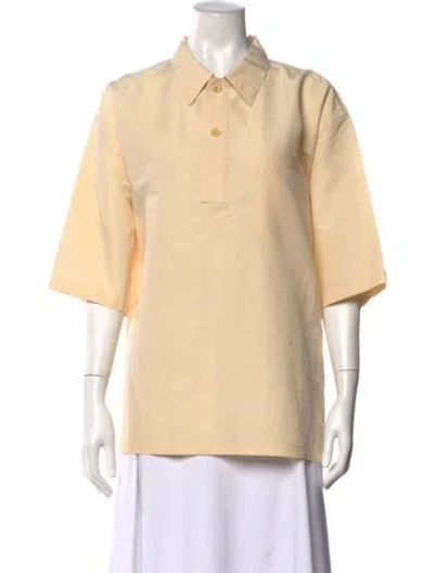 Pre-owned Auralee Short Sleeve Polo W/ Tags In Neutrals