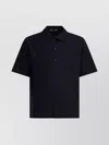 Auralee Short Sleeve Wool Shirt With Chest Pocket In Black