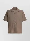 Auralee Short Sleeve Wool Shirt With Chest Pocket In Multi