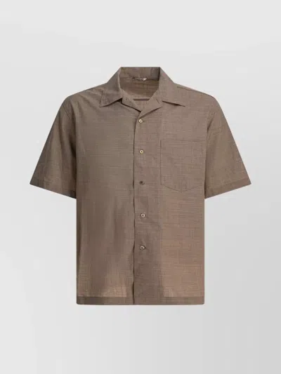 AURALEE SHORT SLEEVE WOOL SHIRT WITH CHEST POCKET