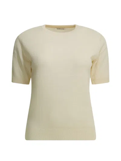 Auralee Cashmere Crew Neck Knit Sweater In Neutral