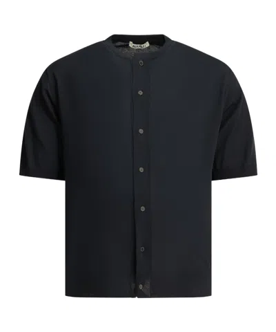 Auralee Button-up Short-sleeve Shirt In Blue