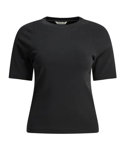 Auralee Short-sleeved T-shirt In Black