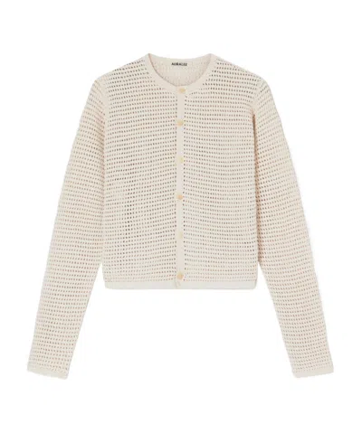 Auralee Silk And Cotton-blend Cardigan In White
