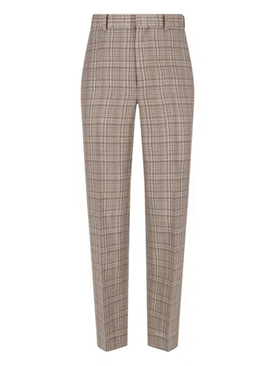 Auralee Silk And Linen Trousers In Brown