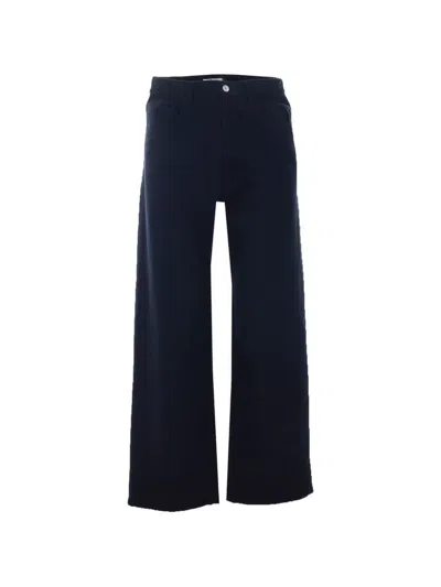 Auralee Silk Button Jeans In Blue