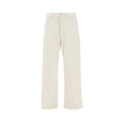 Auralee Silk Denim Pants In Neutral
