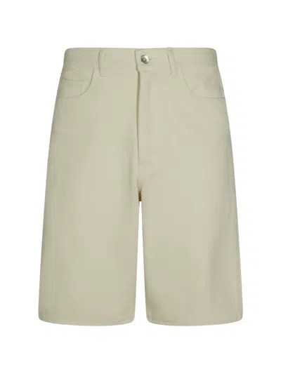 Auralee Silk Denim Shorts In Gray