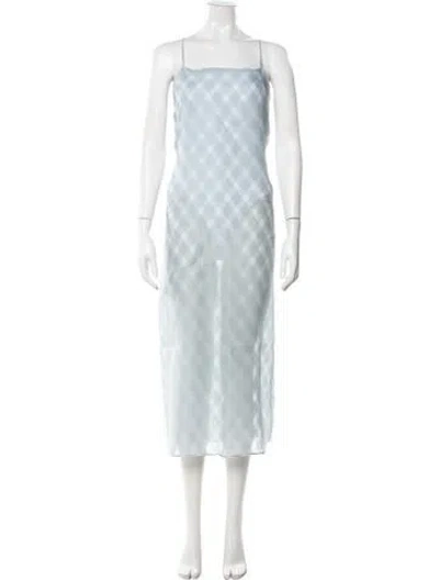 Pre-owned Auralee Silk Midi Length Dress W/ Tags In Blue
