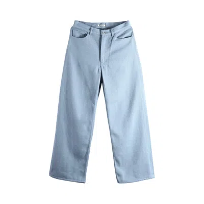 Pre-owned Auralee Silk Nep Denim 5 Pocket Wide Pants 'light Blue' | Women's Size 2
