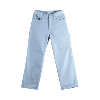 Pre-owned Auralee Silk Nep Denim 5p Wide Pants 'light Blue' | Men's Size 4