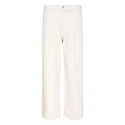 Auralee Silk Nep Denim Wide Pants In White