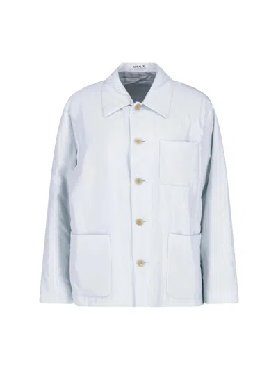 Auralee Seidenhemdjacke In White