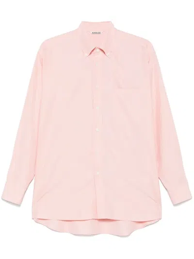 Auralee Silk Shirt In Pink