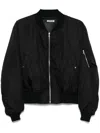 Auralee Silk Twill Bomber Jacket In Black