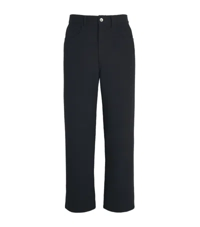 Auralee Silk Wide-leg Trousers In Black