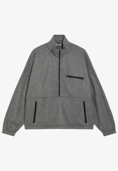 Auralee Silk-yarn Fleece Sweatshirt In Gray