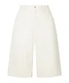 Auralee Silk-denim Shorts In White