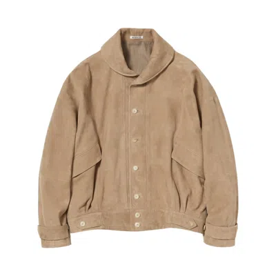Pre-owned Auralee Silky Grain Suede Blouson 'taupe' | Tan | Women's Size 0 In Brown