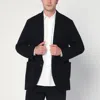 Auralee Single-breasted Black Jacket In Cotton And Wool Men In Black