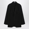 Auralee Single-breasted Black Jacket In Cotton And Wool Men In Black