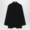 Auralee Single-breasted Black Jacket In Cotton And Wool Men In Black