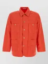 Auralee Button-up Patch-pocket Jacket In Red