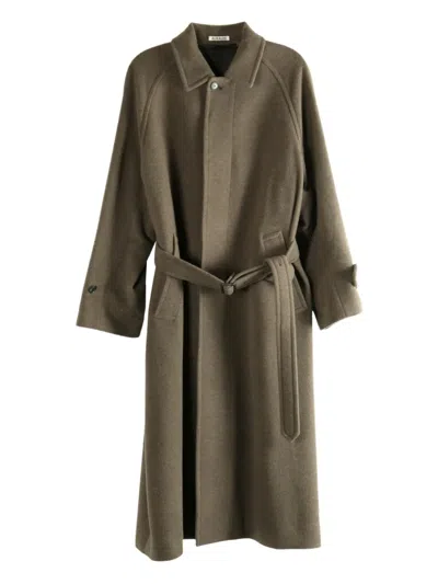 Auralee Single-breasted Coat In Brown