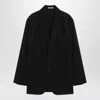 Auralee Single-breasted Black Jacket In Cotton And Wool Men In Black