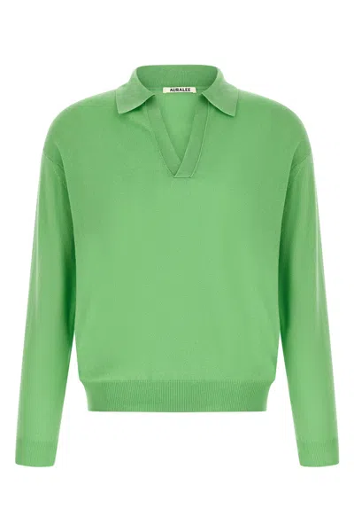 Auralee 'skipper' Polo Shirt In Green