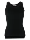 Auralee Black Crewneck Tank Top In Black