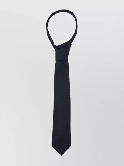 Auralee Slim Width Tie Traditional Design In Dark Navy