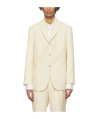Auralee Slit Details Suit Jacket In White