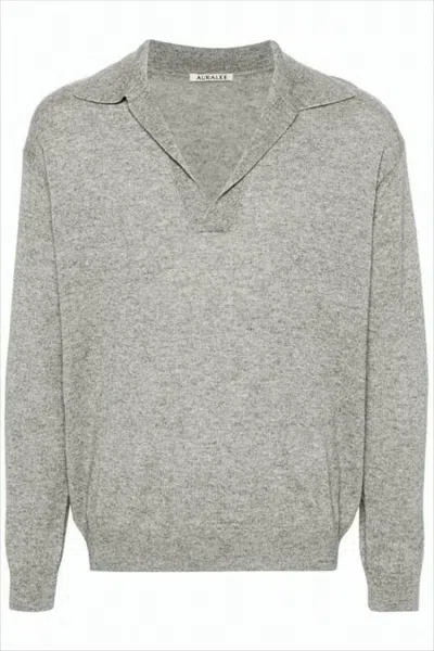 Auralee Soft Cashmere-silk Blend Sweater In Gray