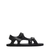 Auralee Double-touch-strap Leather Sandals In Black