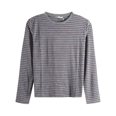 Pre-owned Auralee Soft Smooth Wool Stripe Jersey Long Sleeve Tee 'gray Stripe' | Tan | Women's Size 0