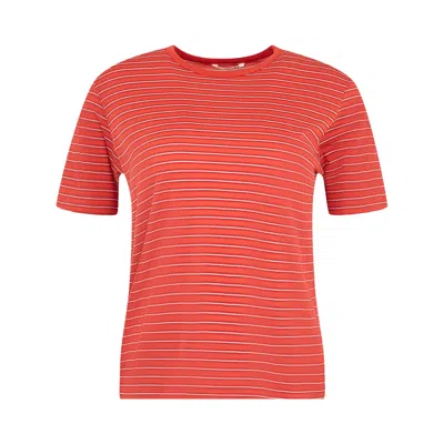 Pre-owned Auralee Soft Smooth Wool Stripe Jersey Tee 'red Stripe' | Women's Size 1