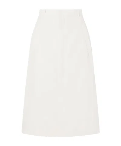 Auralee Solid-color Midi Skirt In White
