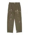 Auralee Washed Baggy Satin Bleached Baker Pants In Green