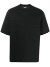 Auralee Stand-up Cotton T-shirt In Black