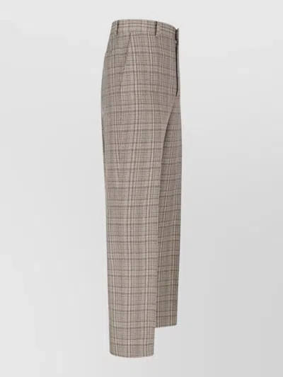 Auralee Straight Leg Trousers Belt Loops Side Pockets In Brown