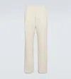 Auralee Straight Leg Wool And Alpaca Blend Pants In White