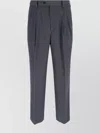 Auralee Straight Trousers With Pleats And Pockets In Gray
