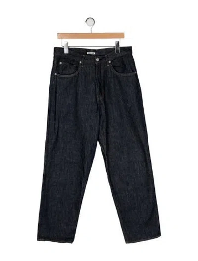 Pre-owned Auralee Straight-leg Jeans In Black